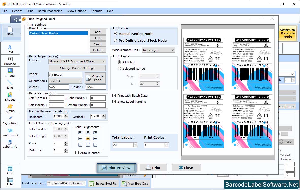 Barcode Label Software – Standard