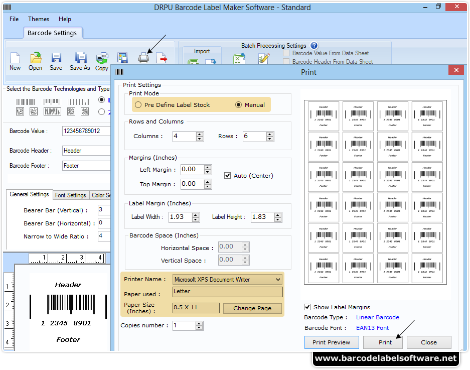 Barcode Label Software – Standard