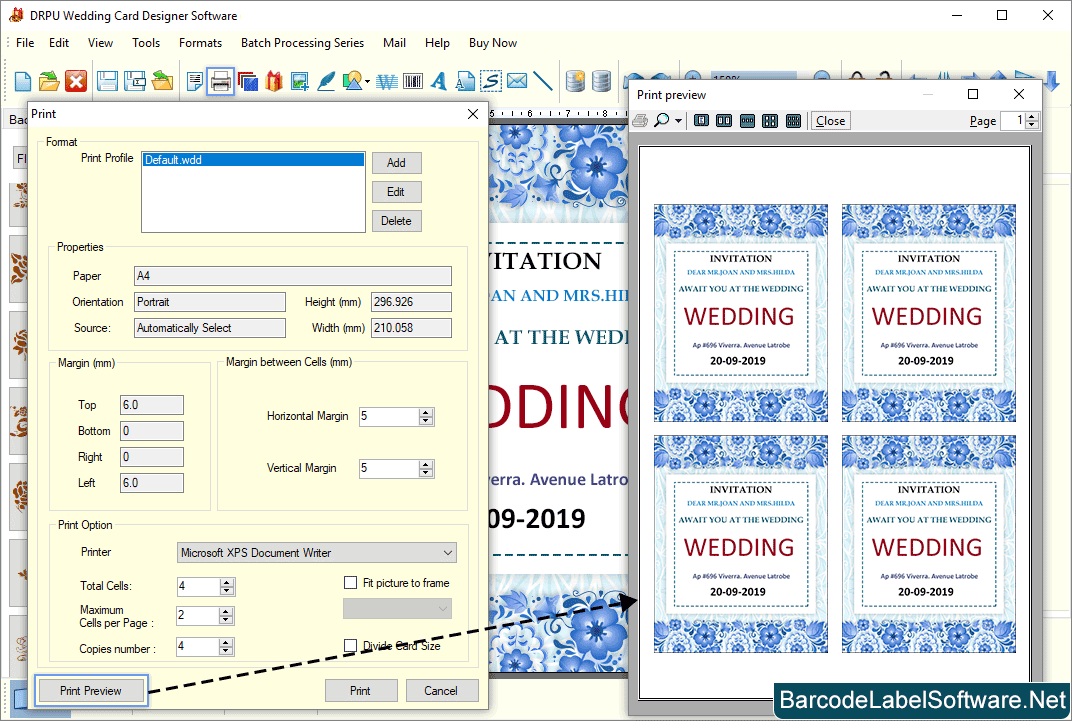 Wedding Card Maker Wedding Card Print Preview